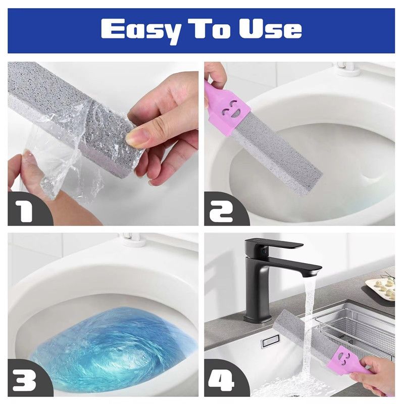 1PC Pumice Stone Toilet Brush with Long Handle Pumice Cleaning Brushes Floating Stone Toilet Brush for Cleaning Toilet Bathroom