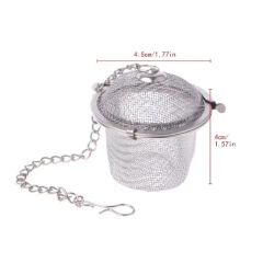 1PC Durable Silver Reusable Stainless Mesh Herbal Ball Tea Spice Strainer Teakettle Locking Tea Filter Infuser Spice