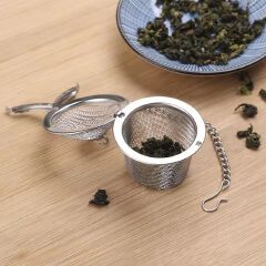 1PC Durable Silver Reusable Stainless Mesh Herbal Ball Tea Spice Strainer Teakettle Locking Tea Filter Infuser Spice