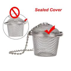 1PC Durable Silver Reusable Stainless Mesh Herbal Ball Tea Spice Strainer Teakettle Locking Tea Filter Infuser Spice