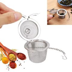 1PC Durable Silver Reusable Stainless Mesh Herbal Ball Tea Spice Strainer Teakettle Locking Tea Filter Infuser Spice