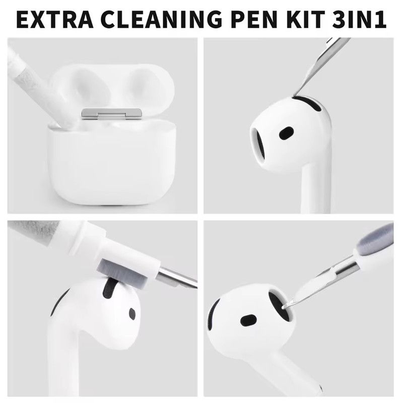1PC Universal Cleaning Pen for Earbuds 3 in 1 Wireless Earphone Case Cleaning Tools Kit Cleaning Brush DIY Gardget Accessory