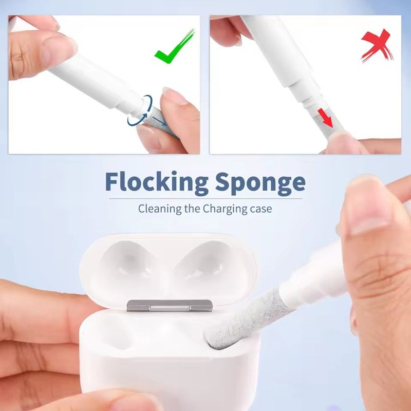 1PC Universal Cleaning Pen for Earbuds 3 in 1 Wireless Earphone Case Cleaning Tools Kit Cleaning Brush DIY Gardget Accessory