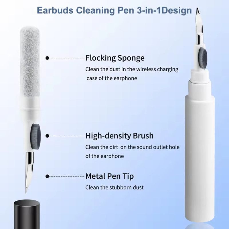 1PC Universal Cleaning Pen for Earbuds 3 in 1 Wireless Earphone Case Cleaning Tools Kit Cleaning Brush DIY Gardget Accessory