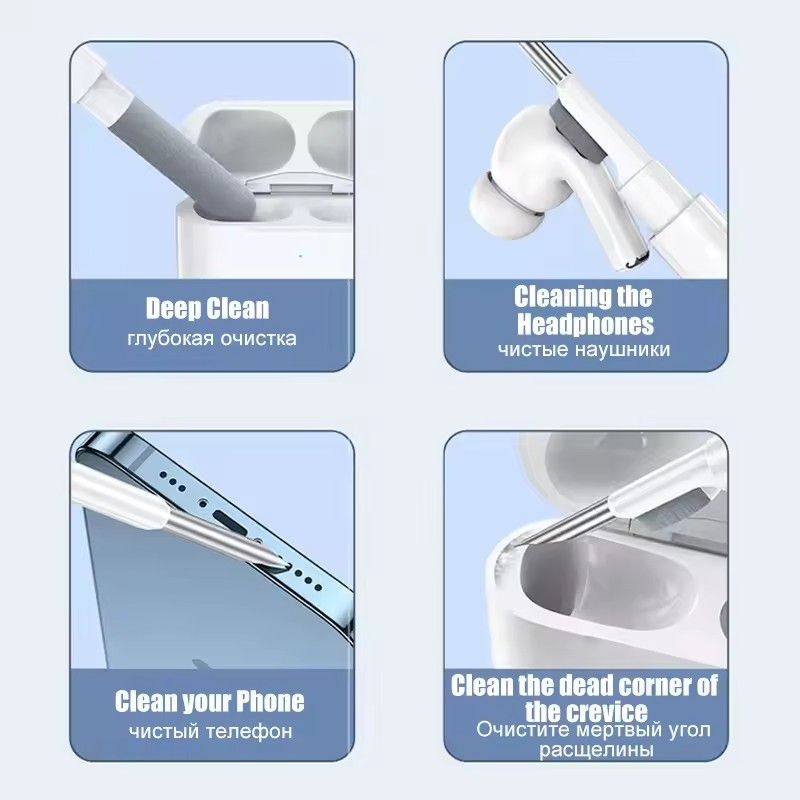 1PC Universal Cleaning Pen for Earbuds 3 in 1 Wireless Earphone Case Cleaning Tools Kit Cleaning Brush DIY Gardget Accessory