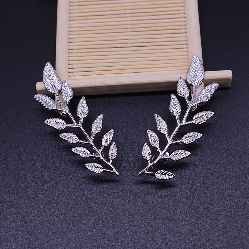 1Pair Trendy Suit Shirt Collar Pin Leaf Alloy Brooches Sweater Collar Button For Men Women Daily Fashion Clothing Accessories A-27
