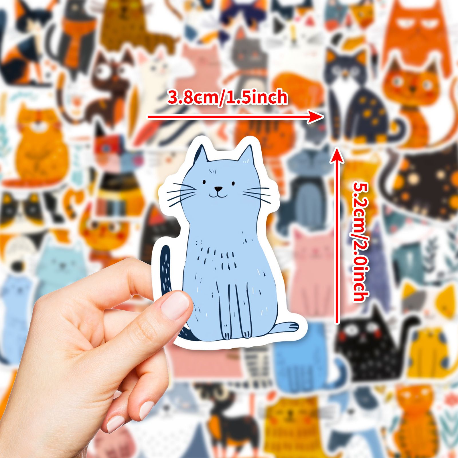Funny cat Stickers Cartoon Cute Decals Toy Stationery Guitar Phone Bicycle Laptop Luggage Car Graffiti Kids Sticker-H-11