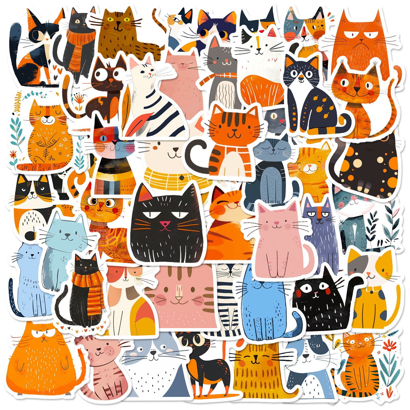 Funny cat Stickers Cartoon Cute Decals Toy Stationery Guitar Phone Bicycle Laptop Luggage Car Graffiti Kids Sticker-H-11