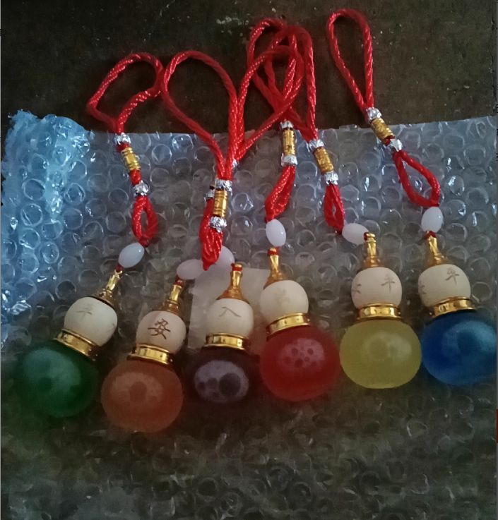 1pc Hanging Car Air Freshener Diffuser Aromatherapy Fragrance Calabash Perfume Bottle Empty Clear Glass Pendant Vials 10ml C-672