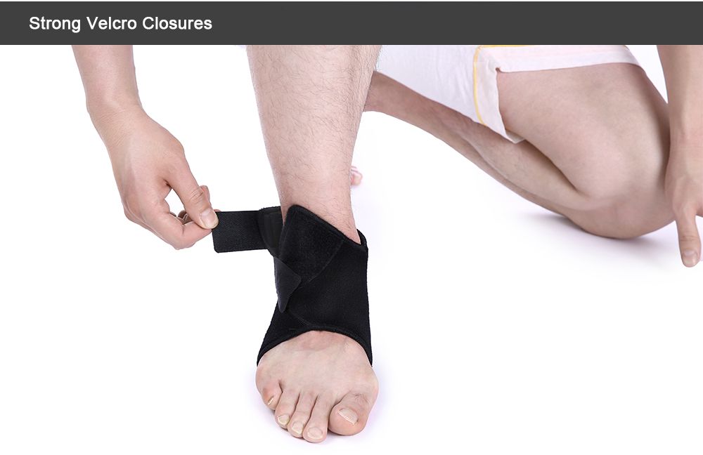 1pcs Arbot Black Adjustable Ankle Support Sports Safety Ankle Brace Support Stabilizer Foot Wrap For Ball Games Running FitnessO-4-5