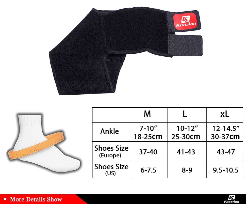 1pcs Arbot Black Adjustable Ankle Support Sports Safety Ankle Brace Support Stabilizer Foot Wrap For Ball Games Running FitnessO-4-5