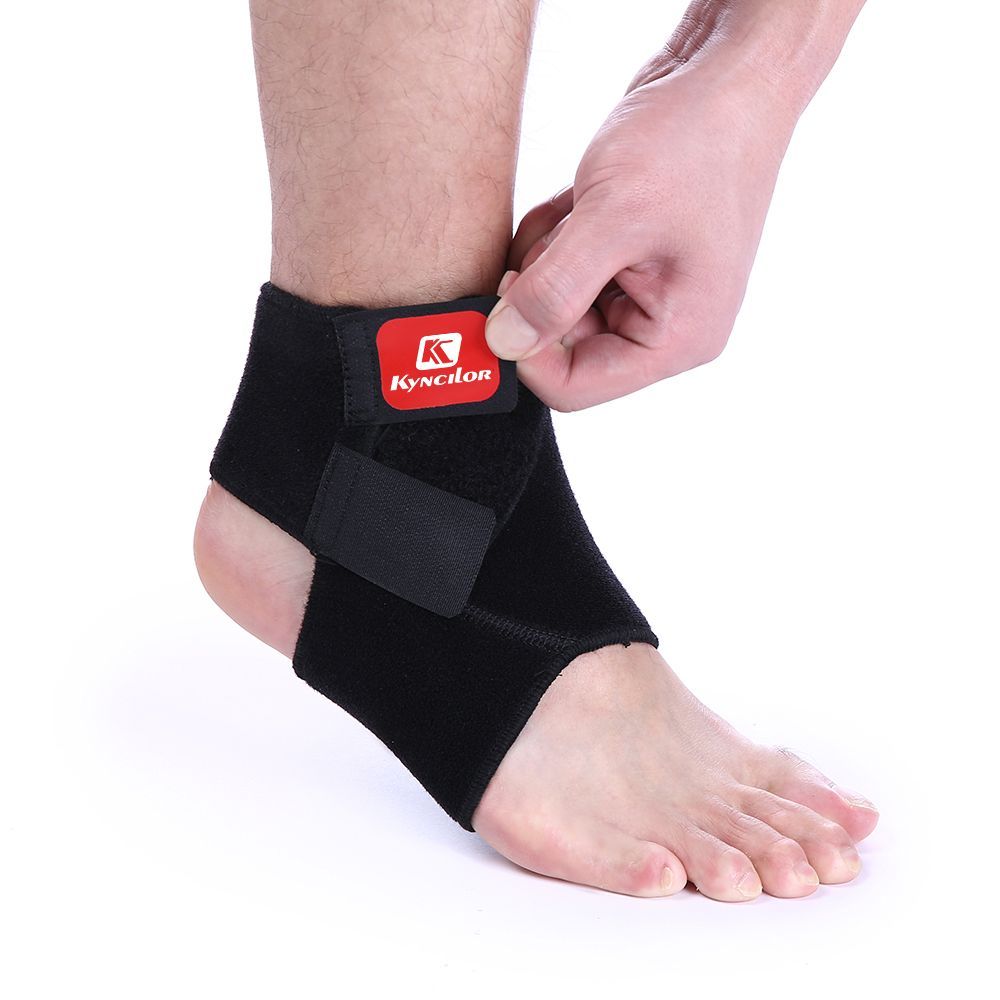 1pcs Arbot Black Adjustable Ankle Support Sports Safety Ankle Brace Support Stabilizer Foot Wrap For Ball Games Running FitnessO-4-5
