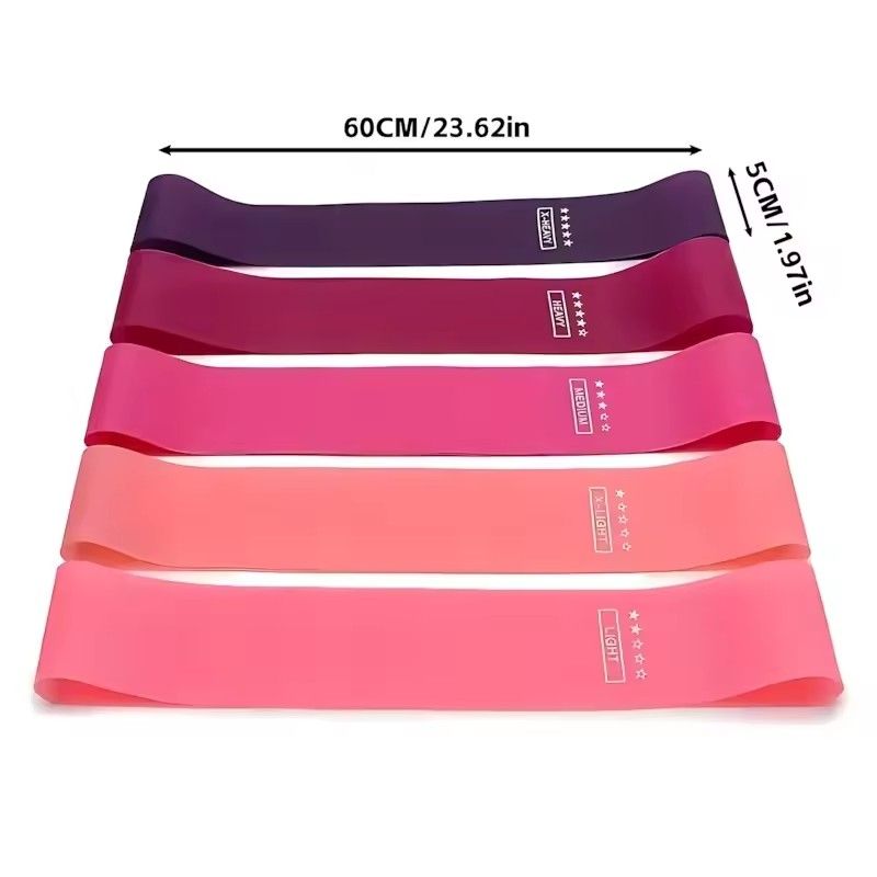 5pcs Weight Levels Elastic Exercise Loop Bands TPE Thickened Pilates Flexbands Shaping Yoga Resistance Bands Fitness Sport