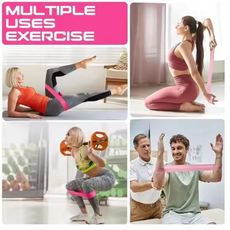 5pcs Weight Levels Elastic Exercise Loop Bands TPE Thickened Pilates Flexbands Shaping Yoga Resistance Bands Fitness Sport