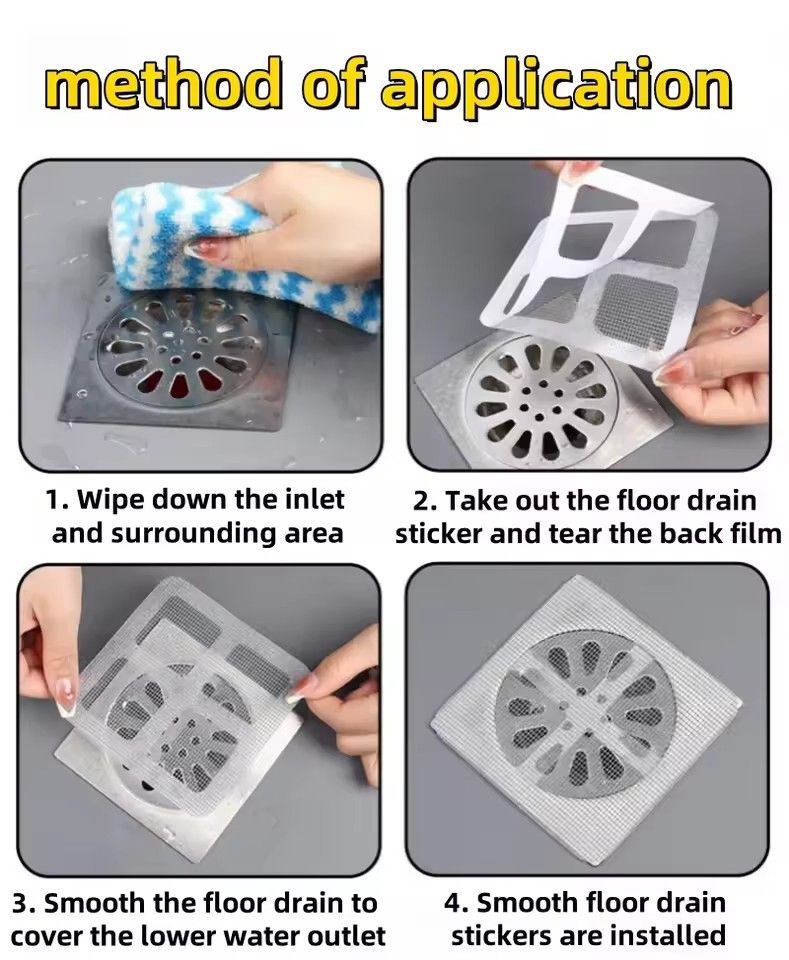 50pcs Disposable Shower Drain Hair Catcher Mesh Shower Drain Covers Floor Sink Strainer Filter Hair Stopper For Bathroom