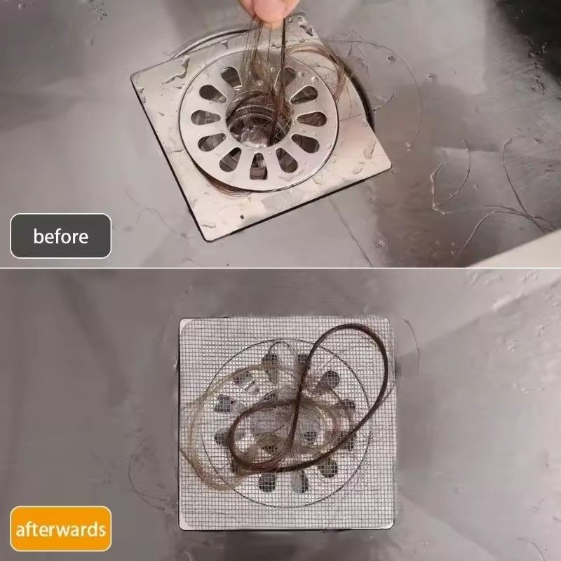 50pcs Disposable Shower Drain Hair Catcher Mesh Shower Drain Covers Floor Sink Strainer Filter Hair Stopper For Bathroom