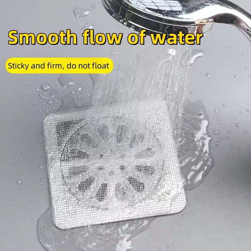 50pcs Disposable Shower Drain Hair Catcher Mesh Shower Drain Covers Floor Sink Strainer Filter Hair Stopper For Bathroom