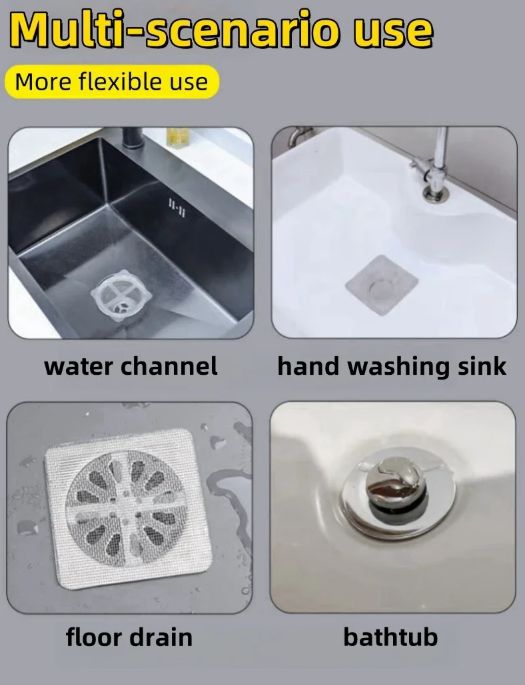 50pcs Disposable Shower Drain Hair Catcher Mesh Shower Drain Covers Floor Sink Strainer Filter Hair Stopper For Bathroom
