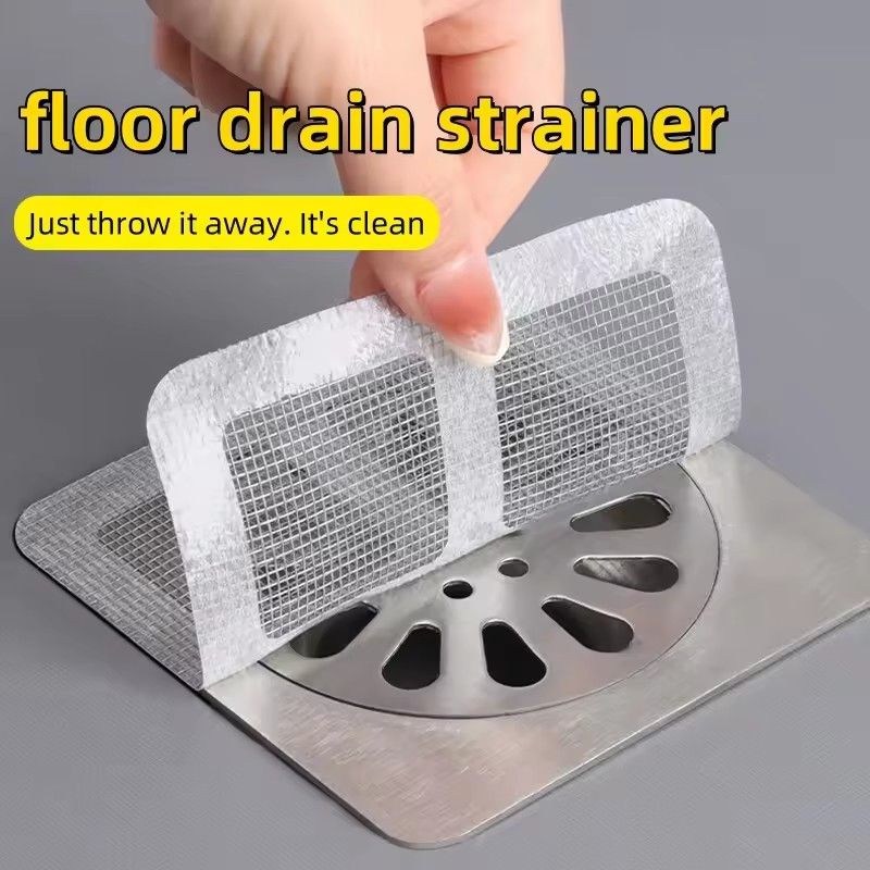 50pcs Disposable Shower Drain Hair Catcher Mesh Shower Drain Covers Floor Sink Strainer Filter Hair Stopper For Bathroom