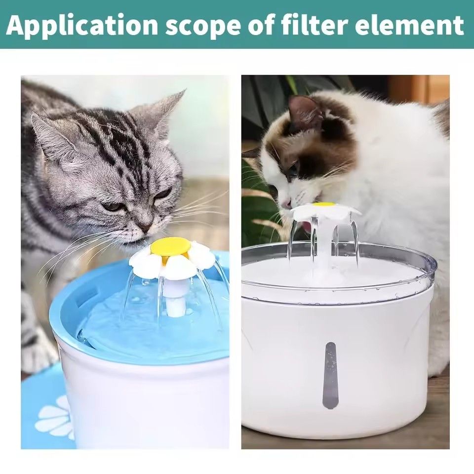 3pcs Pet Water Fountain Dispenser Filter Replacement Activated Carbon Drinking Dispenser Filter Cleaning Accessories