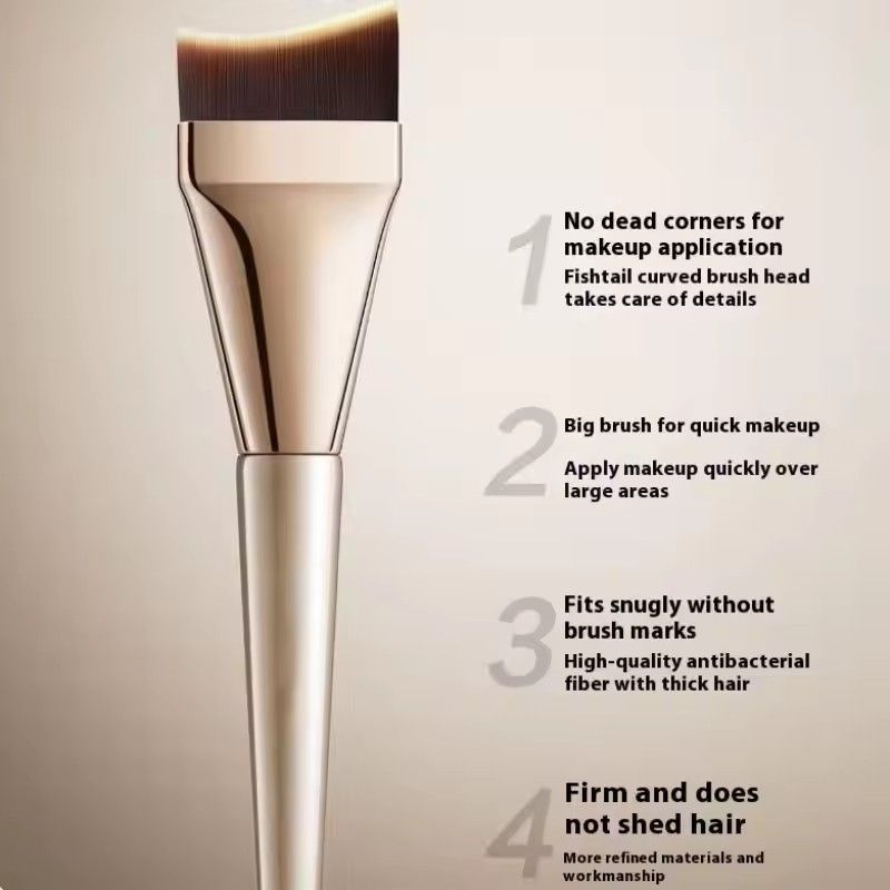 1pc Arc-shaped Flat-head Ultra-thin Foundation Brush, Paint-free And Traceless Foundation Liquid Brush, Professional