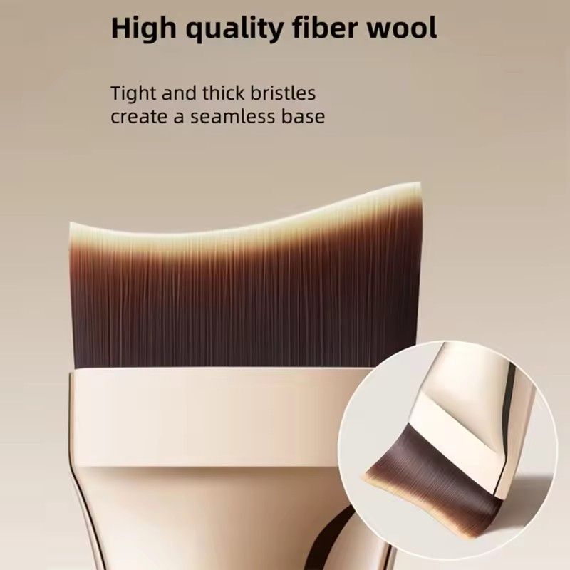 1pc Arc-shaped Flat-head Ultra-thin Foundation Brush, Paint-free And Traceless Foundation Liquid Brush, Professional