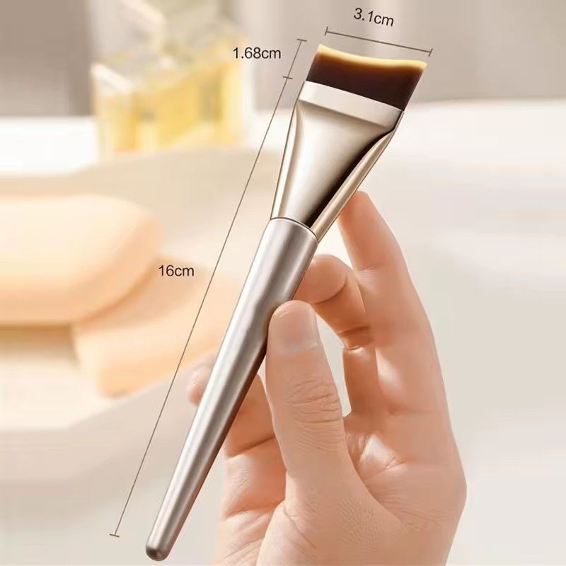 1pc Arc-shaped Flat-head Ultra-thin Foundation Brush, Paint-free And Traceless Foundation Liquid Brush, Professional