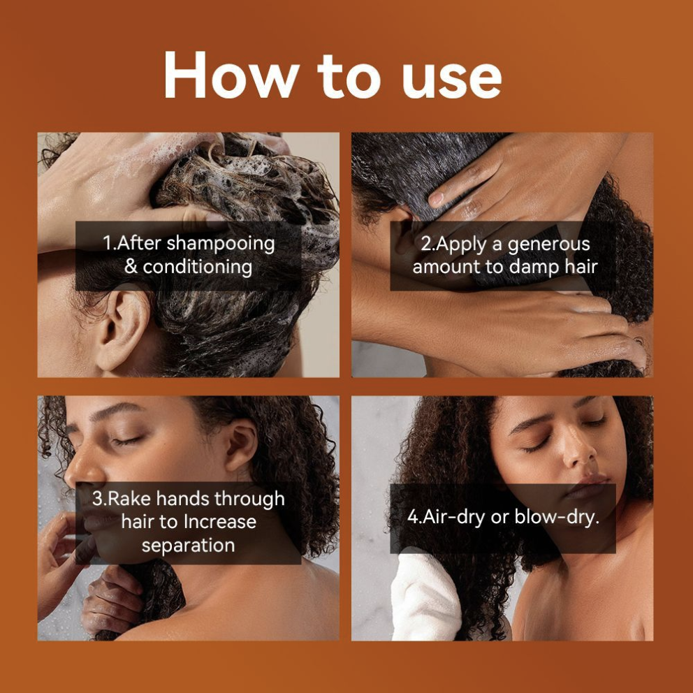 Black Castor Oil Curl Enhancing Cream - Provides Long-Lasting Hold And Moisture, Suitable for All Hair Types, an Ideal Choice for Dry And Curly Hair.