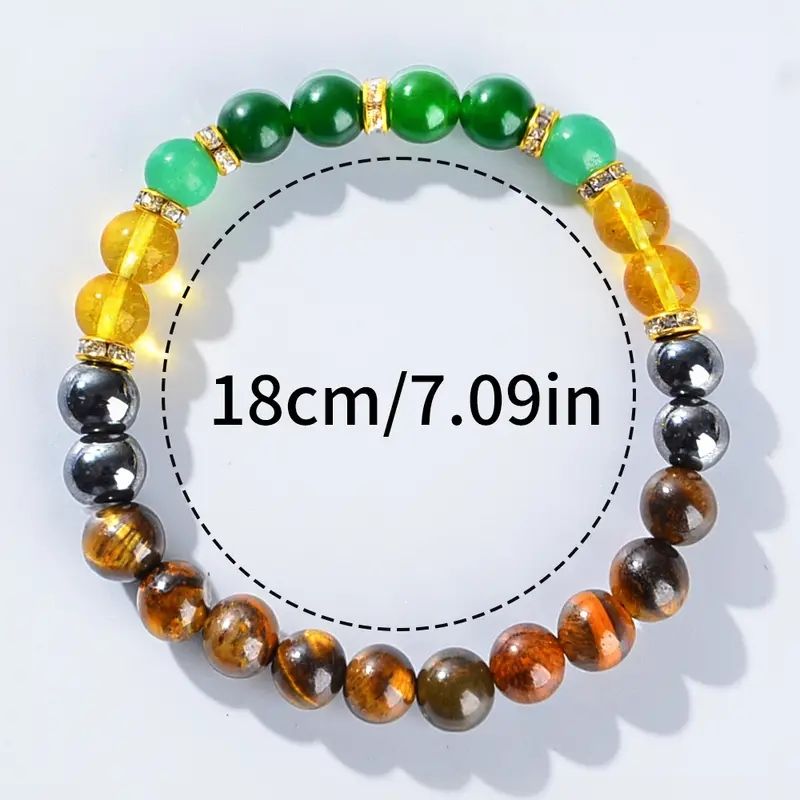 Money Attracting Bracelet1pc Natural Stone Fashion Money Attracting Bracelet | Wealth Attraction Wristlet, Daily Wear Accessory for Prosperity and Good Luck | Genuine Stone Bracelet, Money Bracelet