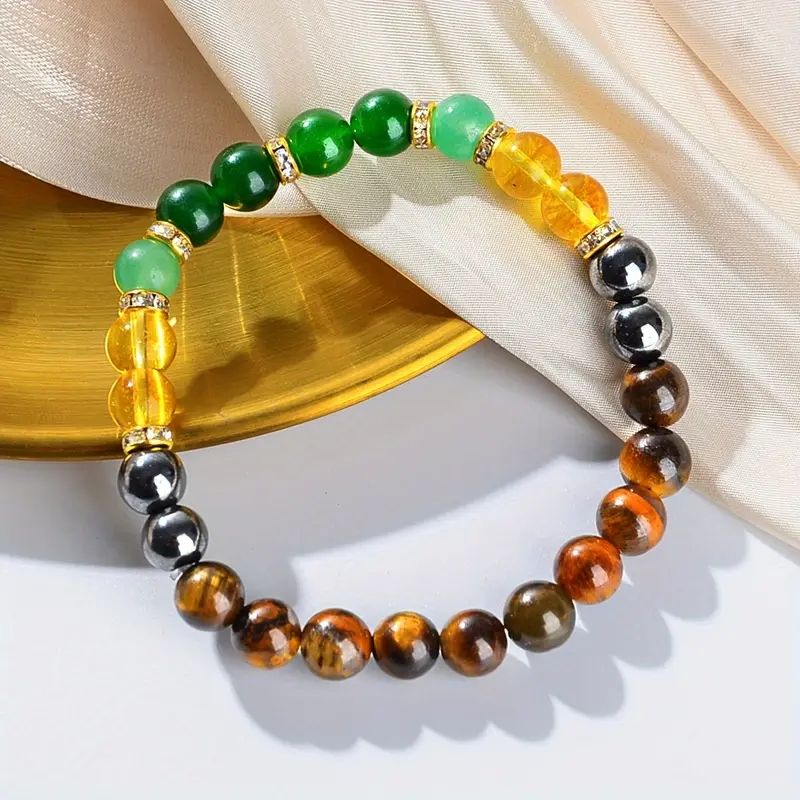 Money Attracting Bracelet1pc Natural Stone Fashion Money Attracting Bracelet | Wealth Attraction Wristlet, Daily Wear Accessory for Prosperity and Good Luck | Genuine Stone Bracelet, Money Bracelet