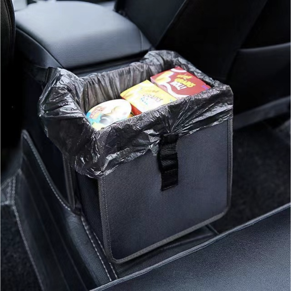 Waterproof Car Trash Can Storage Box - A Chic Hanging Armrest Box for Keeping Your Car Interior Neat, Finished in Elegant Black