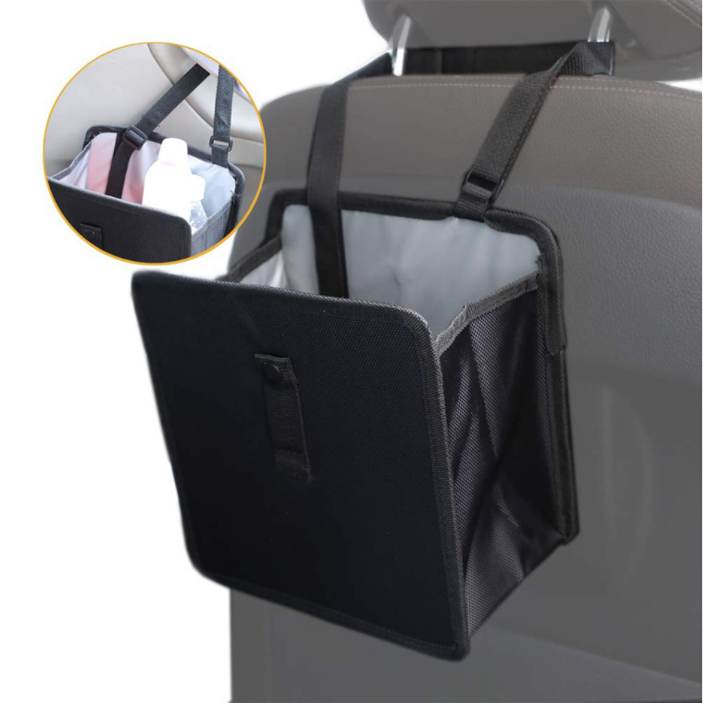 Waterproof Car Trash Can Storage Box - A Chic Hanging Armrest Box for Keeping Your Car Interior Neat, Finished in Elegant Black