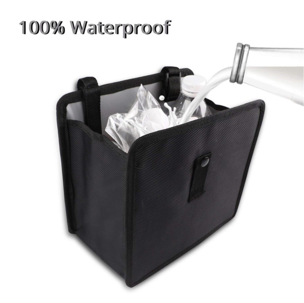 Waterproof Car Trash Can Storage Box - A Chic Hanging Armrest Box for Keeping Your Car Interior Neat, Finished in Elegant Black