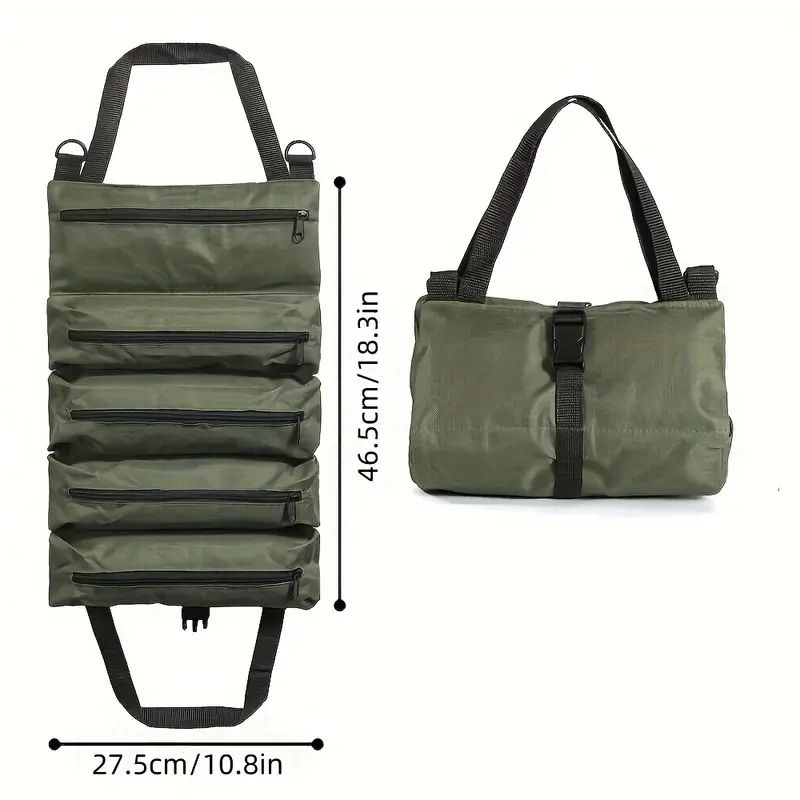 1pc Heavy-Duty Rolling Tool Kit - Multifunctional Electrician and Mechanic Storage Bag, Ideal Father's Day Gift, Suitable for Outdoor Storage Box, Cabinet, Shelf