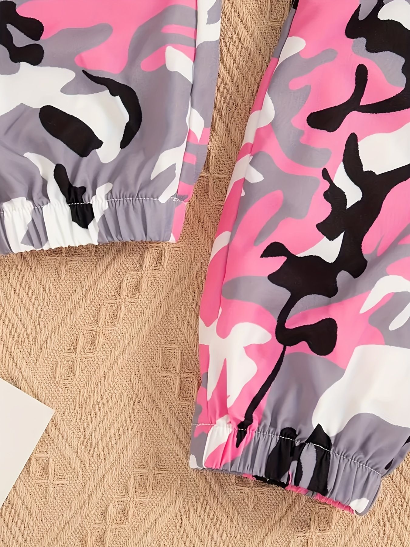 2-Piece Set(Tank Top+Shorts) Girl's Camouflage Print Sport Vest & Long Pants Set - Casual Athletic Outfit for Playwear