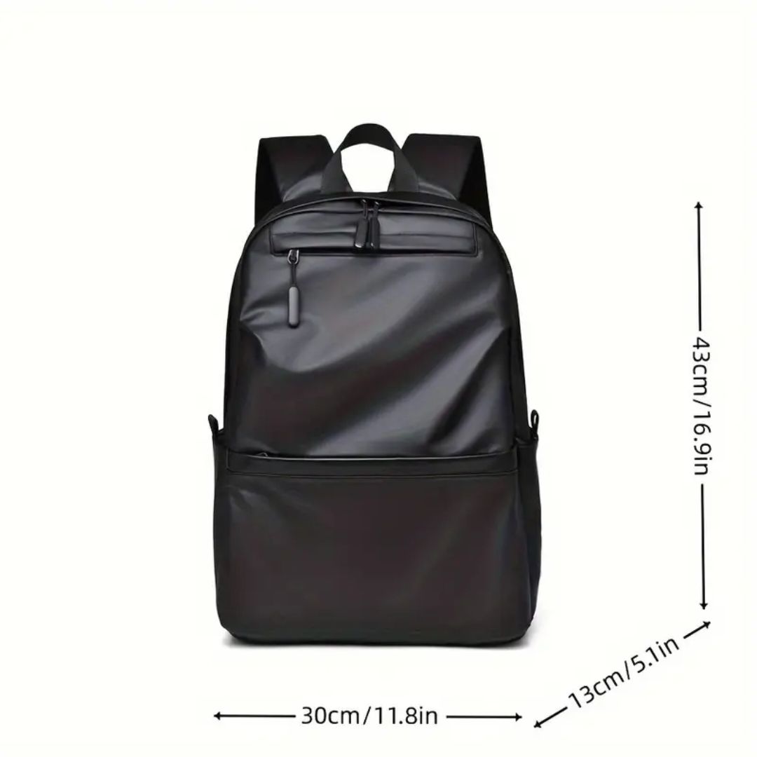 Men's Premium Large Capacity Travel Backpack - Sleek Black Business & Casual Laptop Bag with Multiple Compartments for Outdoor Adventures, Backpack for Travel, Modern Design, Smooth Texture