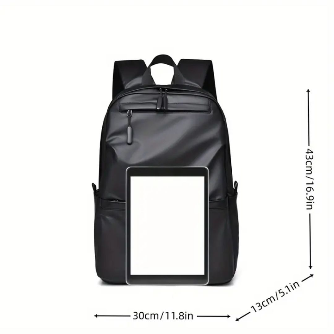 Men's Premium Large Capacity Travel Backpack - Sleek Black Business & Casual Laptop Bag with Multiple Compartments for Outdoor Adventures, Backpack for Travel, Modern Design, Smooth Texture