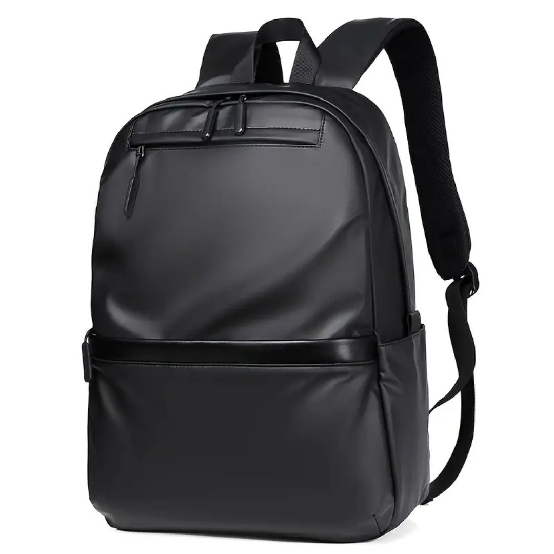 Men's Premium Large Capacity Travel Backpack - Sleek Black Business & Casual Laptop Bag with Multiple Compartments for Outdoor Adventures, Backpack for Travel, Modern Design, Smooth Texture