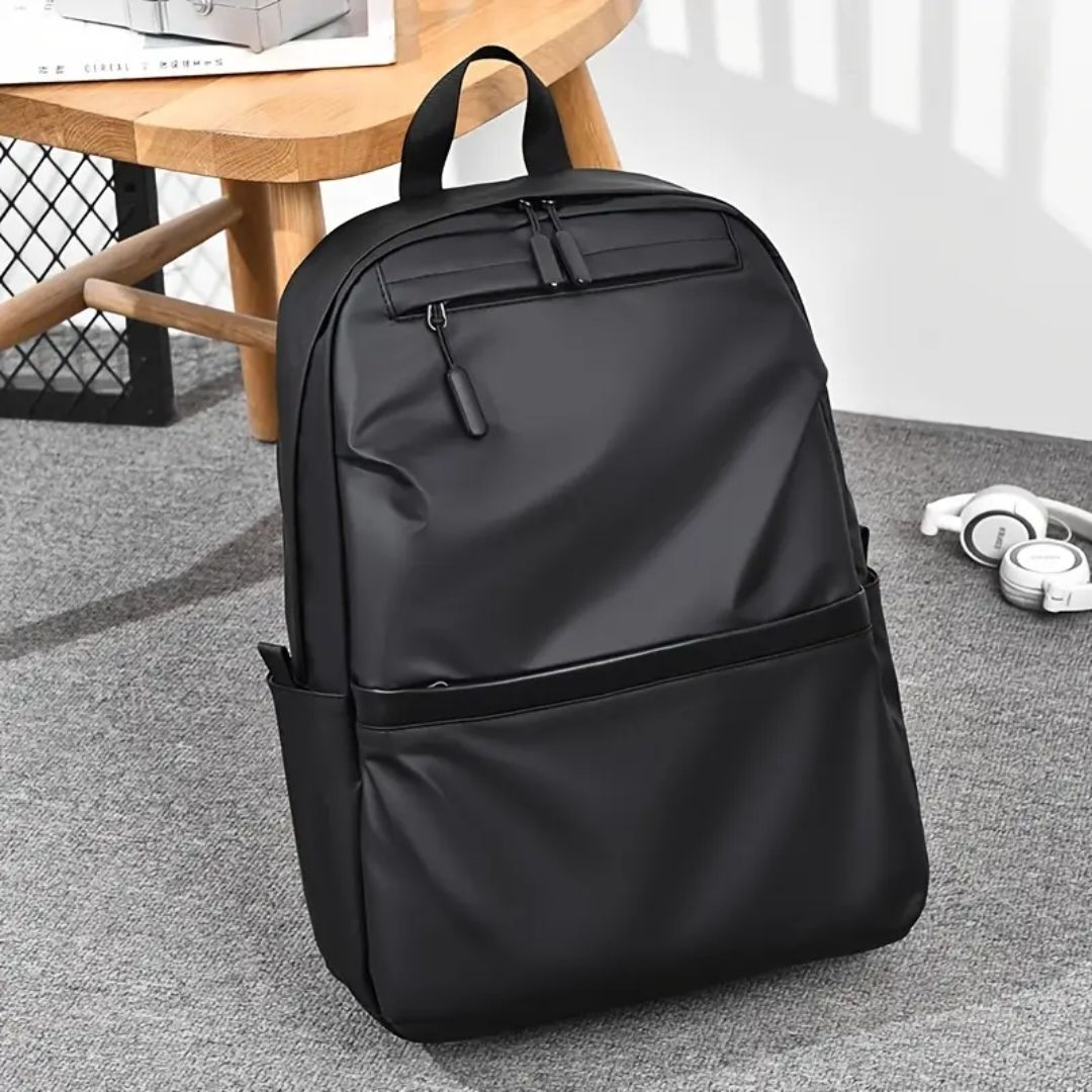 Men's Premium Large Capacity Travel Backpack - Sleek Black Business & Casual Laptop Bag with Multiple Compartments for Outdoor Adventures, Backpack for Travel, Modern Design, Smooth Texture