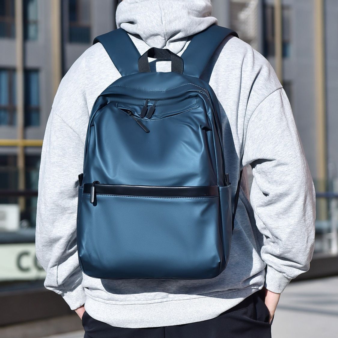 Men's Premium Large Capacity Travel Backpack - Sleek Black Business & Casual Laptop Bag with Multiple Compartments for Outdoor Adventures, Backpack for Travel, Modern Design, Smooth Texture