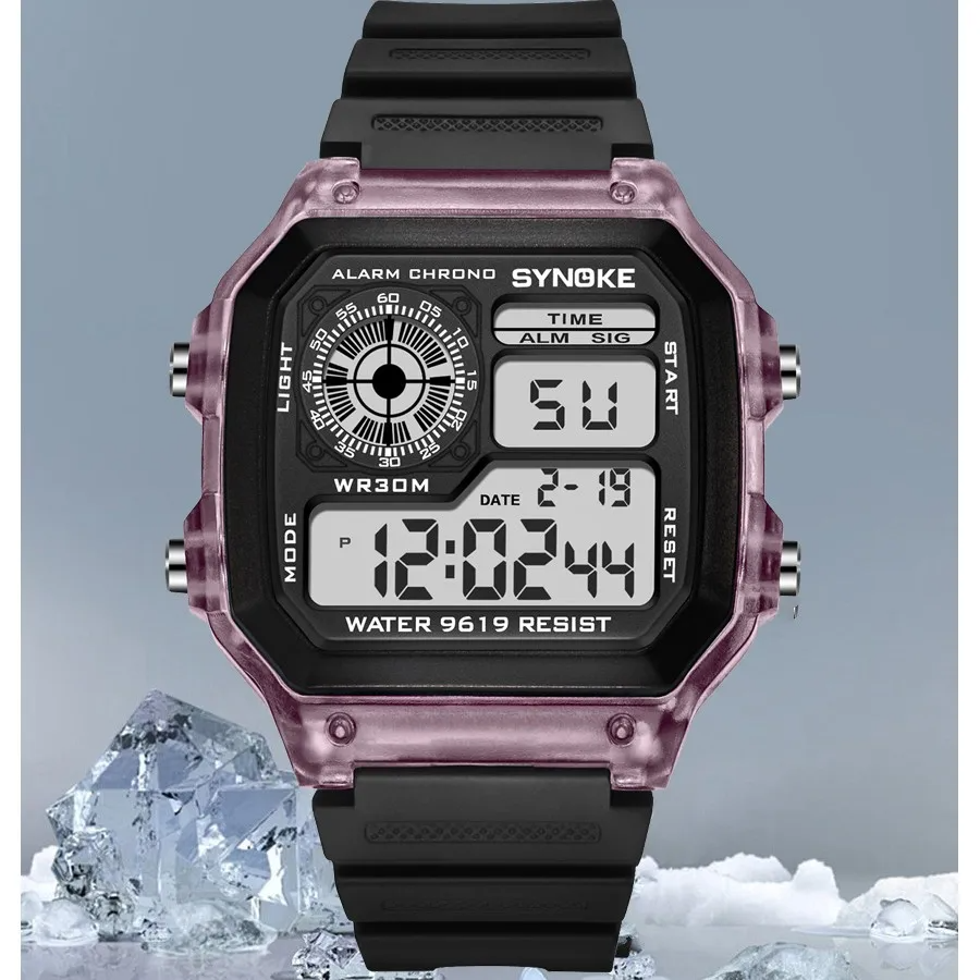 Digital Watches Men Sports Luminous Multifunction Waterproof Women Wristwatch Outdoor and Running Student Seven Lights Synoke