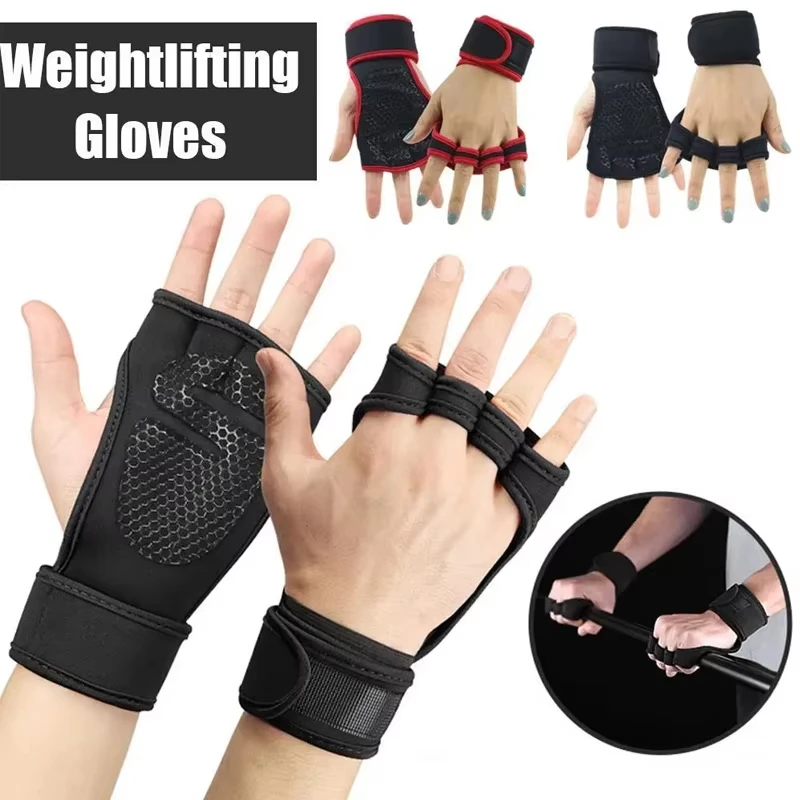 Cycling gloves Weightlifting Training for Men Women Fitness Sports Body Building Gymnastics Gym Hand Wrist Palm Protector Gloves