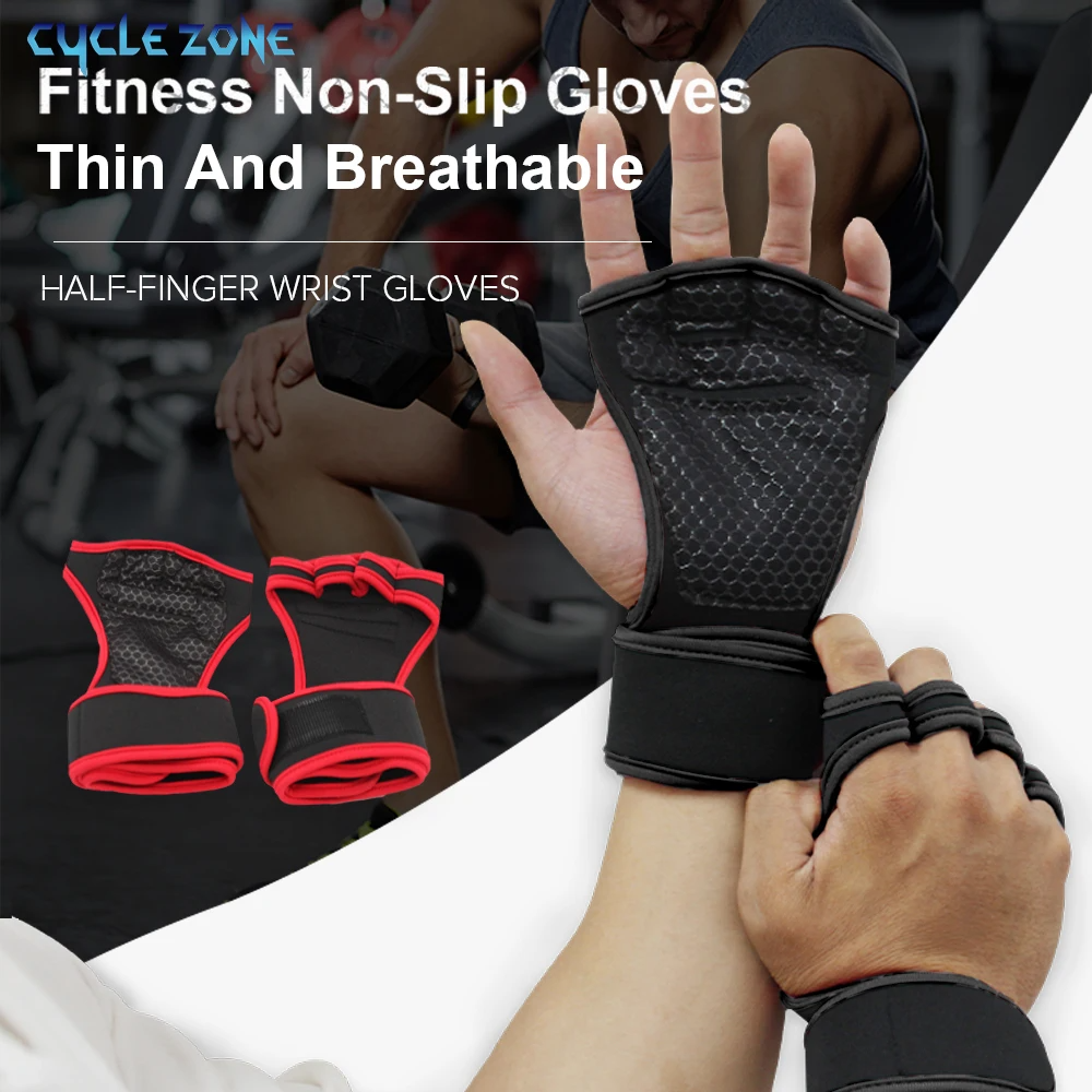 Cycling gloves Weightlifting Training for Men Women Fitness Sports Body Building Gymnastics Gym Hand Wrist Palm Protector Gloves