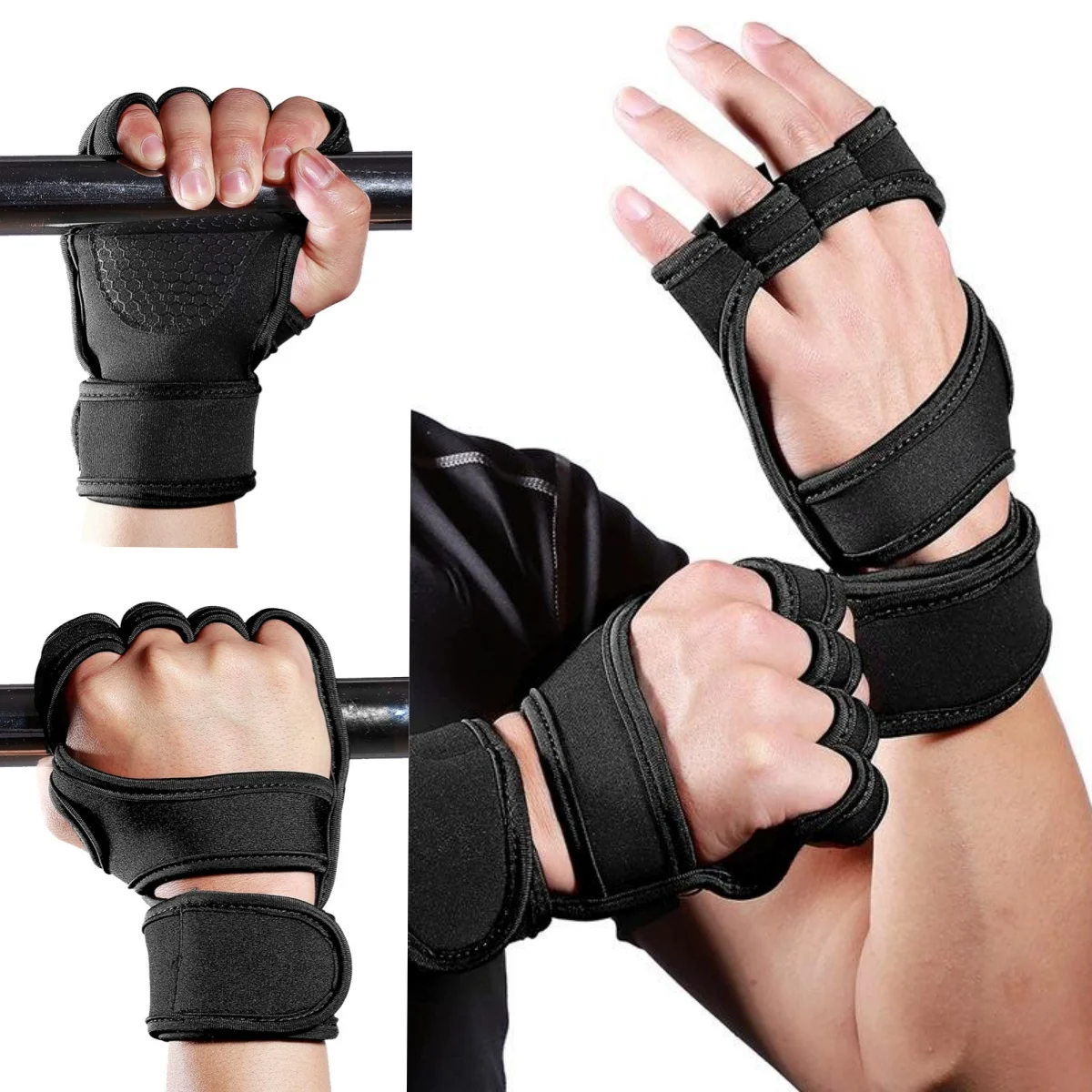 Cycling gloves Weightlifting Training for Men Women Fitness Sports Body Building Gymnastics Gym Hand Wrist Palm Protector Gloves