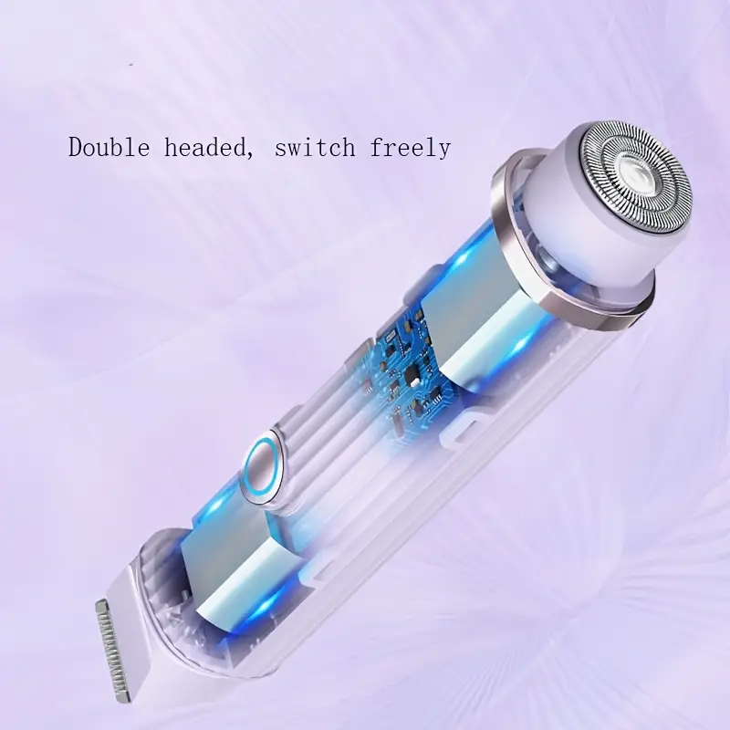2-in-1 Women'S Electric Shaver for Bikini, Eyebrows, Face, Legs & Underarms - Wet/Dry Hair Removal Tool - Portable Bikini Trimmer Cordless - Gentle & Effective