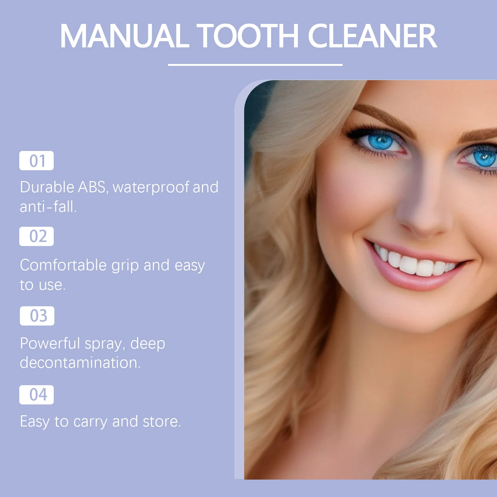 Manual Teeth Cleaner - Oral Odor & Tartar Removal, Portable Teeth Care Daily Dental Irrigator For Gentle Cleaning