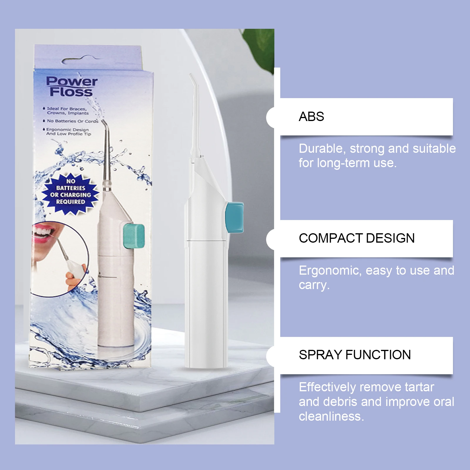 Manual Teeth Cleaner - Oral Odor & Tartar Removal, Portable Teeth Care Daily Dental Irrigator For Gentle Cleaning
