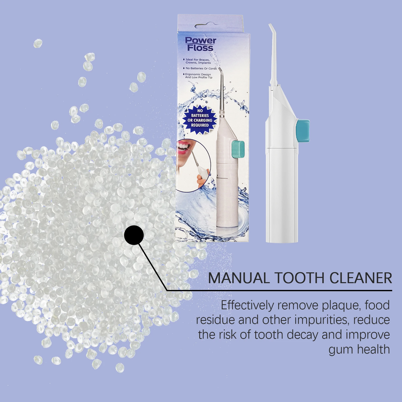 Manual Teeth Cleaner - Oral Odor & Tartar Removal, Portable Teeth Care Daily Dental Irrigator For Gentle Cleaning