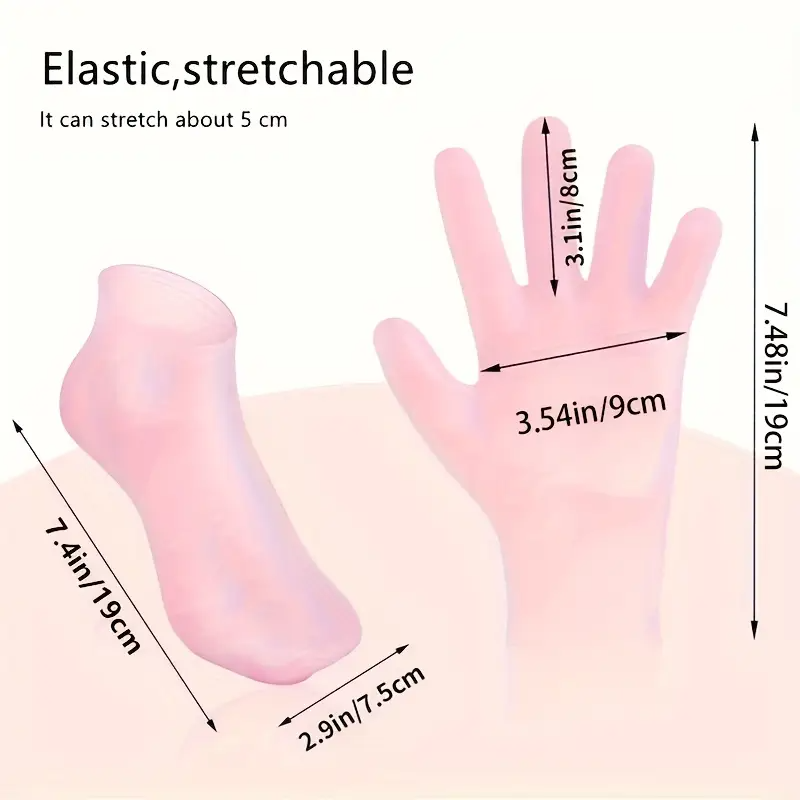 Silicone Moisturizing Gloves & Socks Set - Fragrance-Free, Hand & Foot Care for Soft Skin