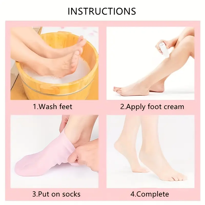 Silicone Moisturizing Gloves & Socks Set - Fragrance-Free, Hand & Foot Care for Soft Skin